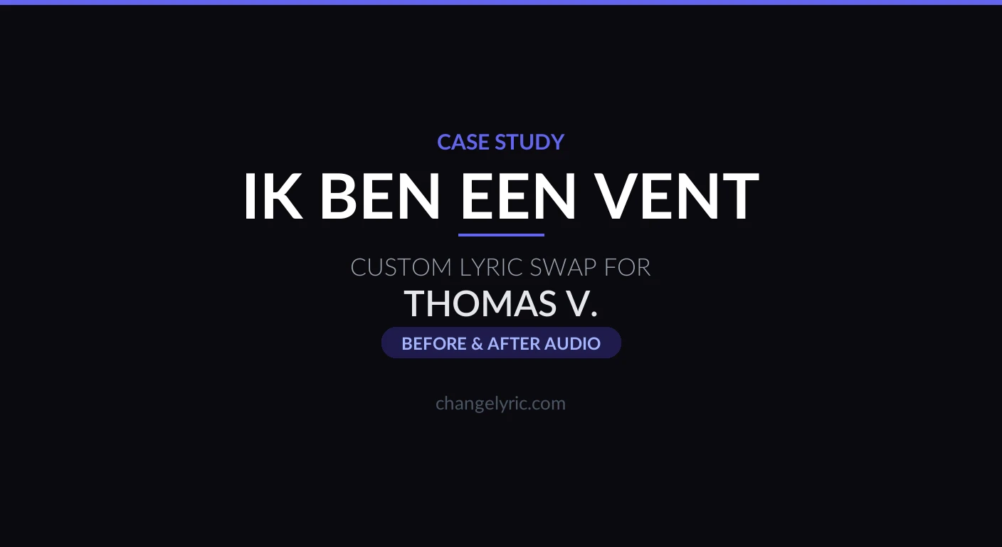 Ik Ben Een Vent by Jimmy Frey - custom Flemish name swap